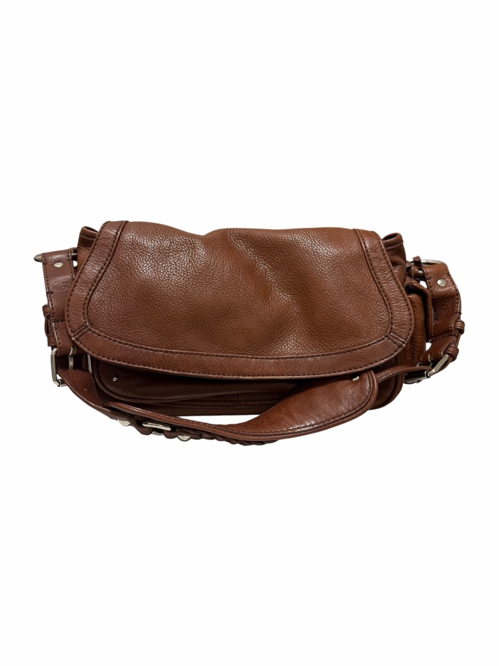 Banana Republic Pebbled Brown Leather Shoulder Handbag